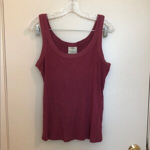 Women's Ribbed Tank Top - Wine